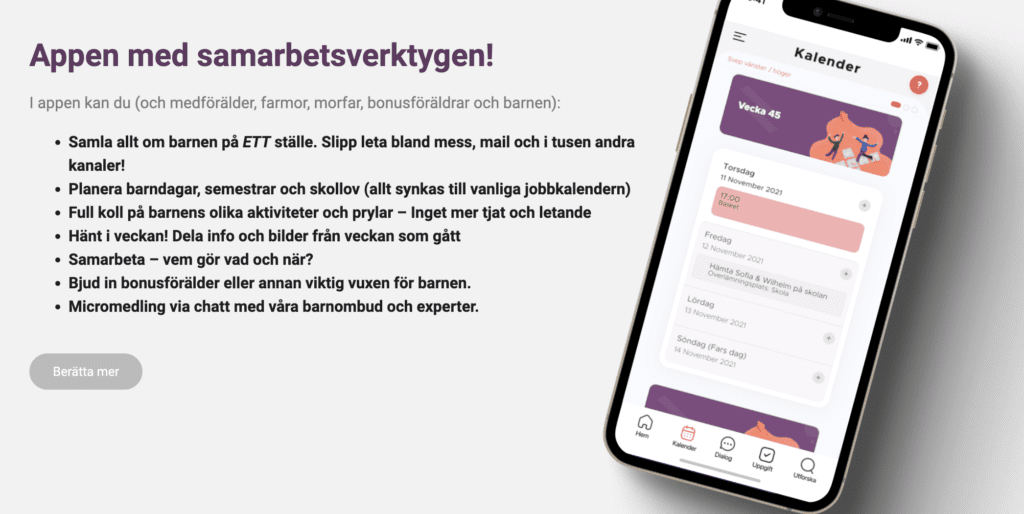 Varanan vecka – en app för co-parenting